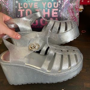 Glittery platforms size 8 brand new